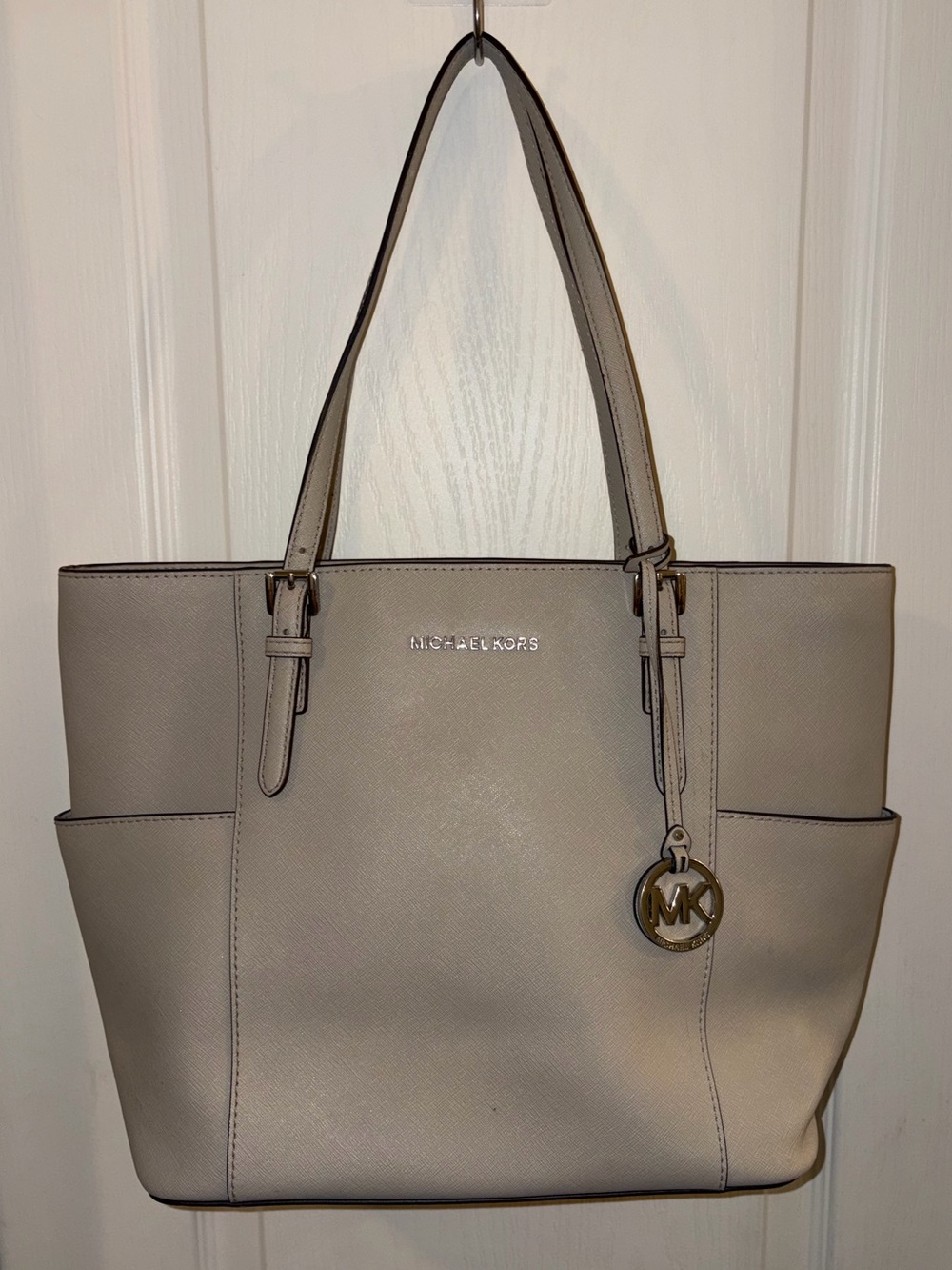 Michael Kors Light Gray Saffiano Leather Tote